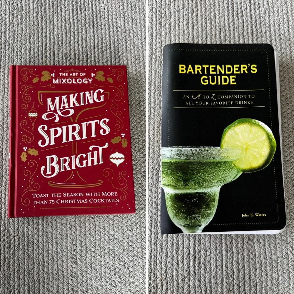Set/2 Mixology Bartender Cocktail Recipe Books for Holidays Parties Christmas